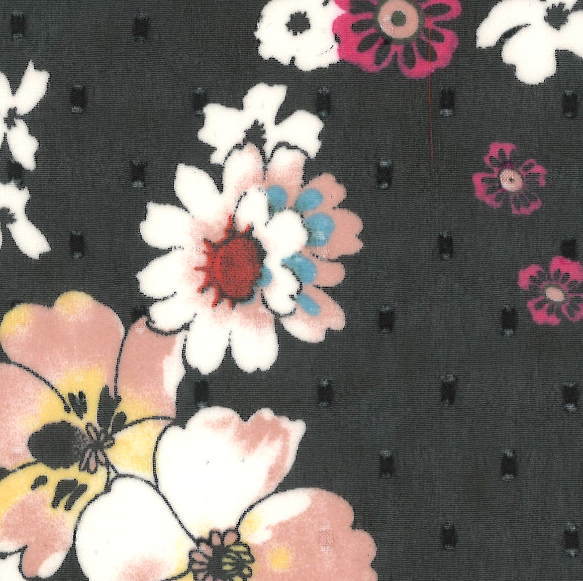 87005-02 Black Woven Polyester Plumtie Chiffon Large Floral Print 100% 160g/yd 56&quot; black chiffon plumtie polyester print woven Print, Chiffon - knit fabric - woven fabric - fabric company - fabric wholesale - fabric b2b - fabric factory - high quality fabric - hong kong fabric - fabric hk - acetate fabric - cotton fabric - linen fabric - metallic fabric - nylon fabric - polyester fabric - spandex fabric - chun wing hing - cwh hk - fabric worldwide ship - 針織布 - 梳織布 - 布料公司- 布料批發 - 香港布料 - 秦榮興